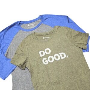 NEW Cotopaxi Women's Small T-Shirt Bundle: Do Good Tee & Raglan 3/4 Sleeve Top